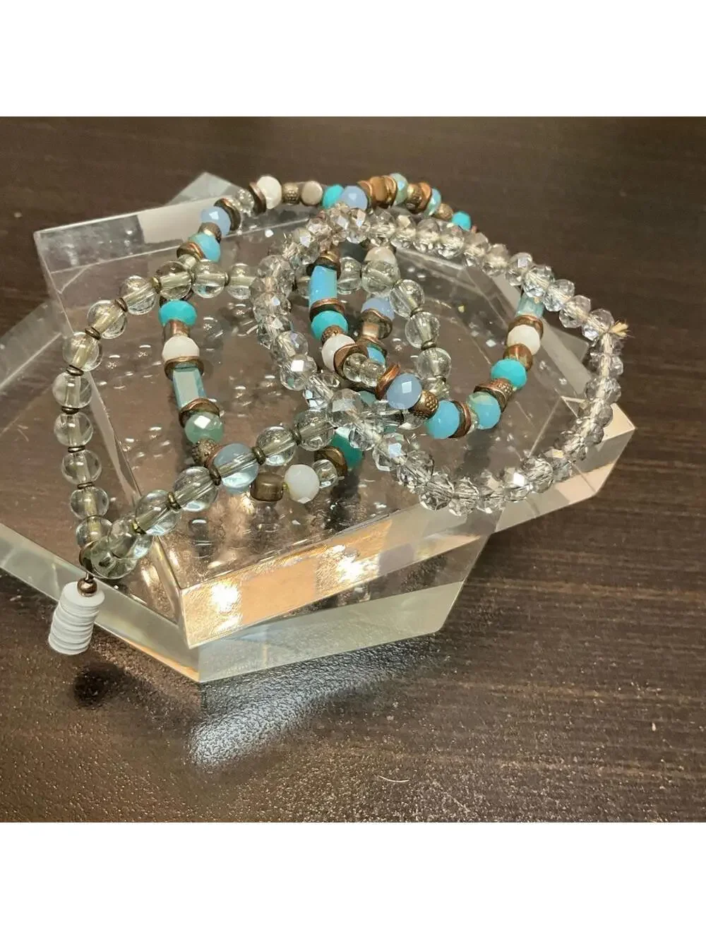 Beaded Stackable Turquoise Stretch Bracelet Set